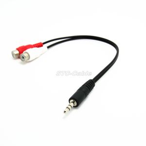 3.5mm isterjo maskili li żewġ RCA isterjo femminili Y Cable