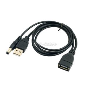 USB 2.0 raġel għal mara ma DC Plug qawwa Y Splitter Cable